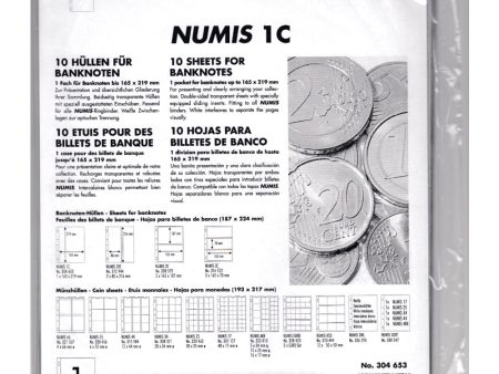 1 Pocket Currency Page Sheet for Numis 4-Ring Binder (pack of 10) NH1 on Sale