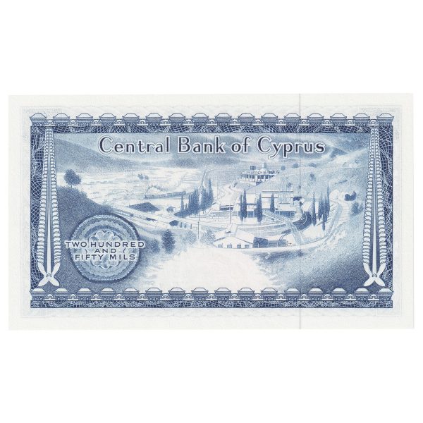 Cyprus 1974 250 Mils Note, Pick #41b, UNC For Sale