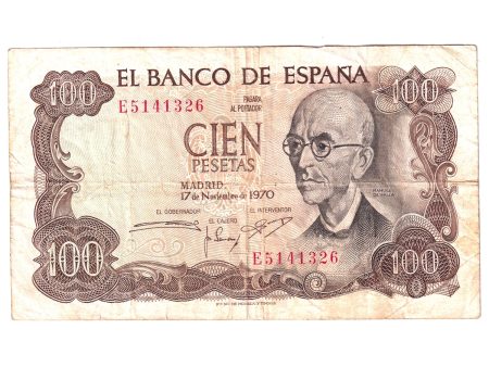 Spain 1970 100 Pesetas Note, Pick #152a, VF (Stains, holes, or tears) Online Sale