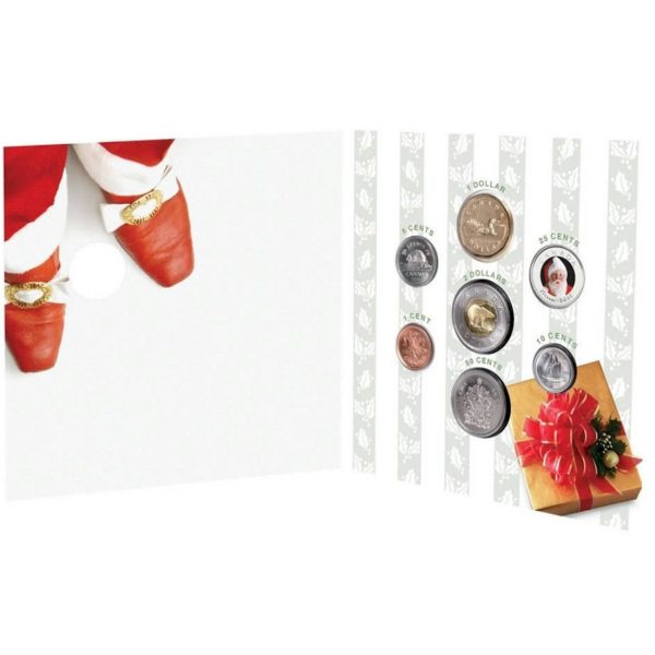 2008 Canada Holiday Commemorative Coin Set with colourized 25 cent. Online Sale