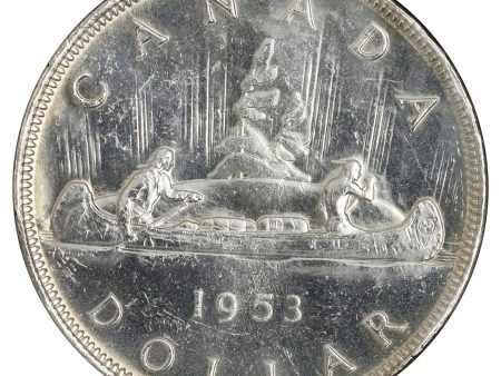 1953 NSS Canada Dollar AU-UNC (AU-55) Scratched, Cleaned or Impaired. Hot on Sale