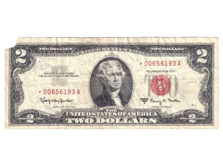 USA 1963 A $2 Note, FR#1514*, Star Note, VF (Damaged) For Discount