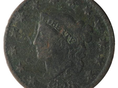 1828 Large Narrow Date USA Cent VG-F (VG-10) Impaired For Cheap