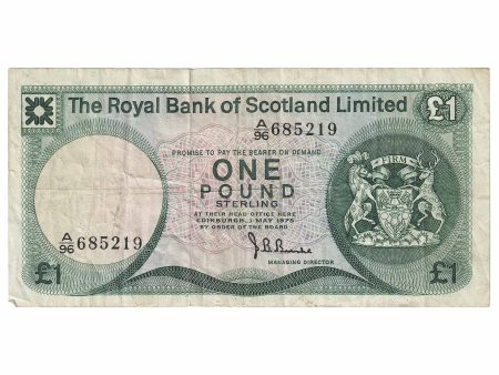 Scotland 1975 Royal Bank of Scotland 1 Pound Note, SC815, VF Online