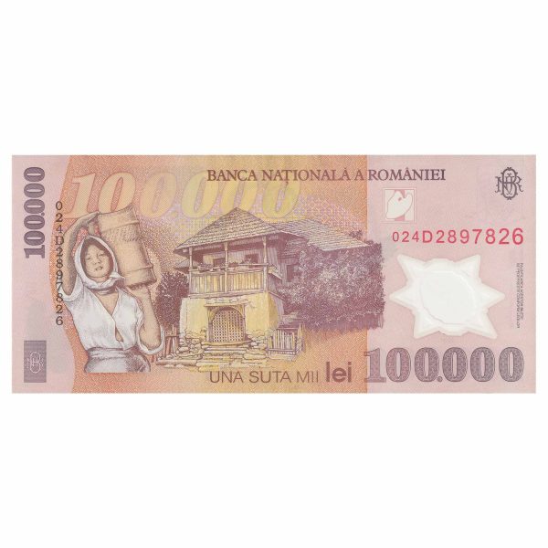 Romania 2001-04 100,000 Lei Note, Pick #114a, EF-AU Hot on Sale