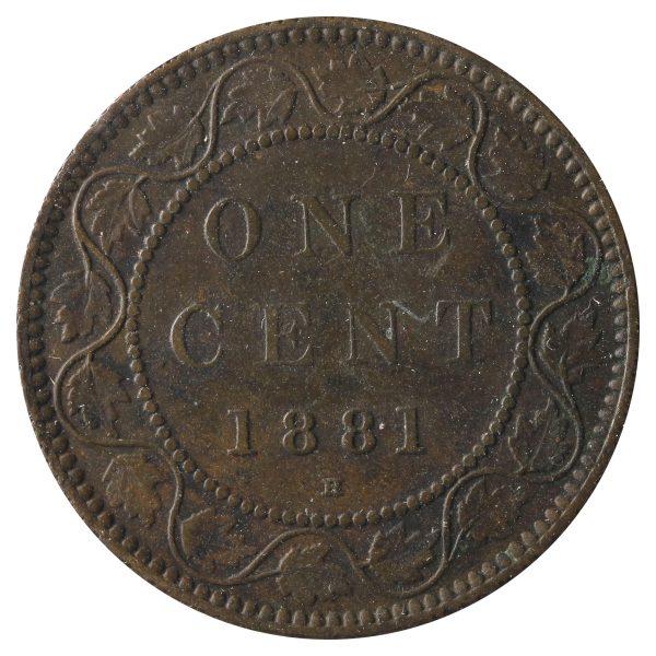 1881H Obv.1 Canada 1-Cent Very Fine (VF-20) Scratched, Cleaned or Impaired. Supply