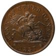 PC-6D 1857 PC, Bank of Upper Canada Half Penny Token, Choice BU (MS-64) Lustrous Brown $ For Cheap