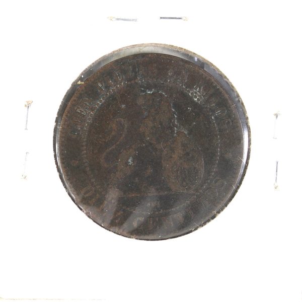 Spain 1870OM 10 Centimos VF-EF (VF-30) Scratched Discount