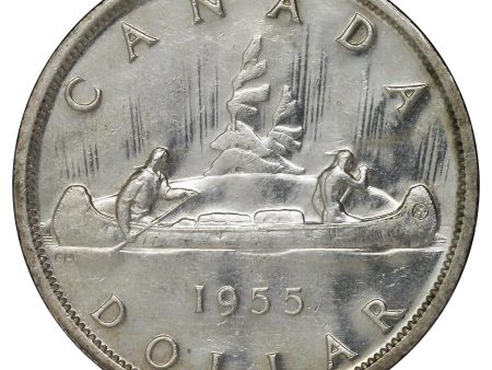 1955 Canada Dollar EF-AU (EF-45) Scratched, cleaned, or impaired For Discount