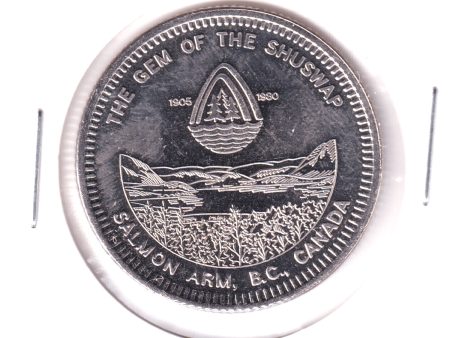 1980 Salmon Arm, BC, 75th Anniversary Trade Dollar Token: The Gem of the Shuswap For Sale