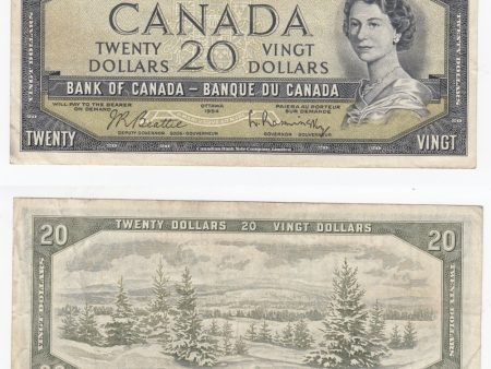 BC-41b 1954 Canada $20 Beattie-Rasminsky, A W, VF For Sale