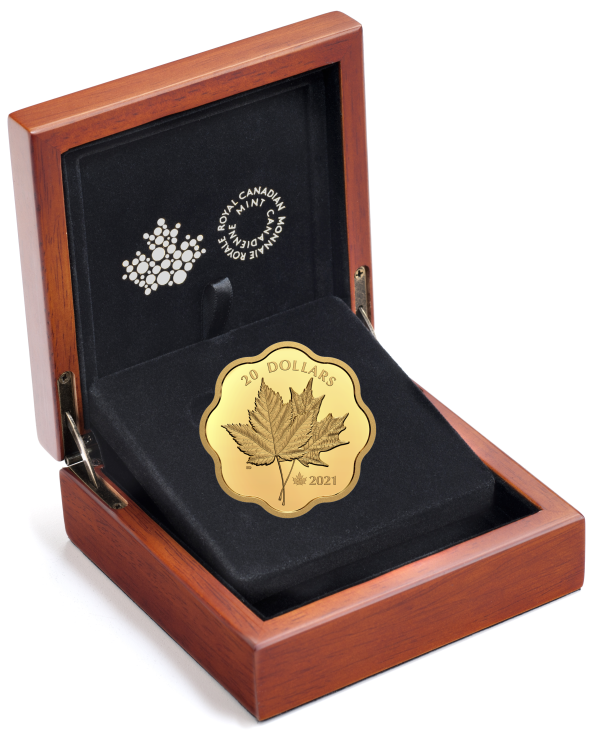 RDC 2021 Canada $20 Iconic Maple Leaves Gold Plated Fine Silver (No Tax) Scuffed Sale