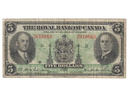 630-18-02a 1935 Royal Bank of Canada $5 Dobson-Wilson, F Supply