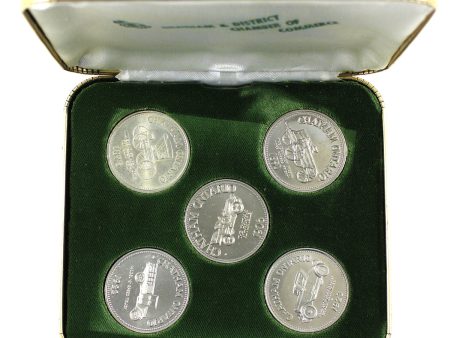 Set of 5x 1975-1979 Chatham, ON, Classic Car Souvenir Dollars, 5Pcs in Case (Impaired) Discount