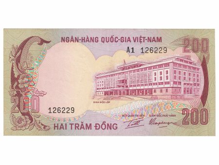 South Viet Nam 200 Dong Note, Pick #32, UNC Fashion