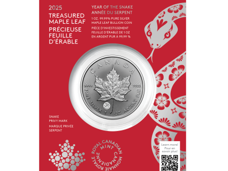 2025 Canada $5 Treasured Maple Leaf: Year of the Snake Privy Mark Pure Silver (No Tax) Sale