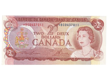 BC-47aA 1974 Canada $2 Lawson-Bouey, Replacement, *BC, UNC (Tear) Fashion