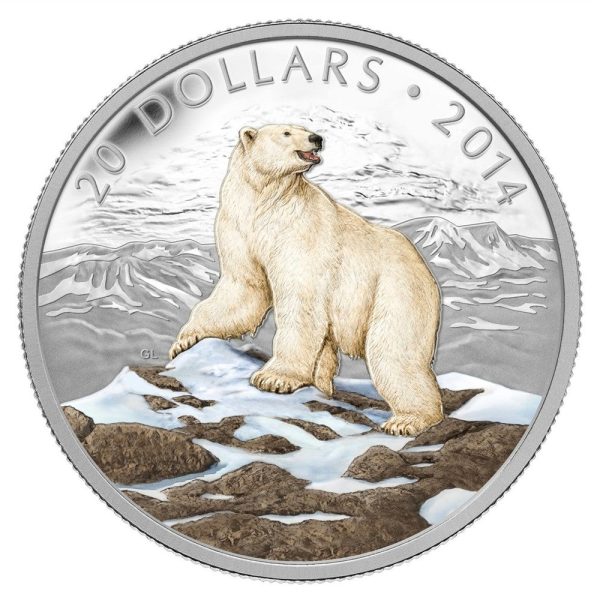 RDC 2014 Canada $20 Iconic Polar Bear Fine Silver Coin (No Tax) impaired For Cheap