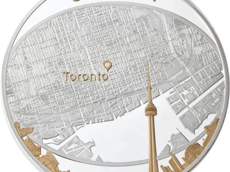 RDC 2011 Canada $25 Toronto City Map 2oz. Gold Plated Silver (No Tax) impaired Cheap