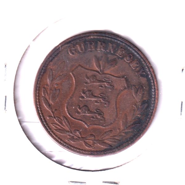 Guernsey 1864 8 Doubles Extra Fine (EF-40) Impaired Fashion