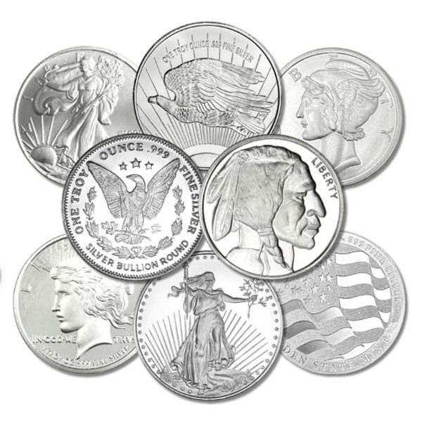 (LPO) MIXED Generic 1oz. Silver Rounds .999 Fine (TAX exempt) Issues - NO Credit Card, Paypal. Online