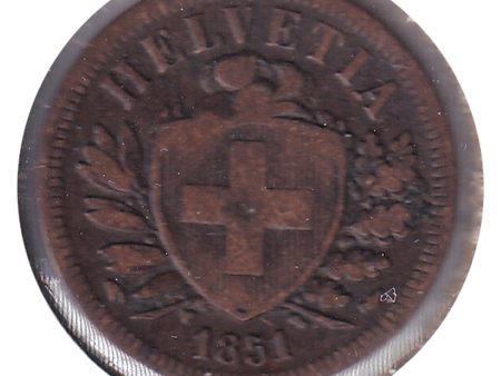 Switzerland 1851A 2 Rappen Very Fine (VF-20) Sale