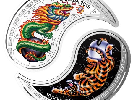 RDC 2018 Canada $10 Tiger and Dragon Yin and Yang Silver Coin (No Tax) impaired Online