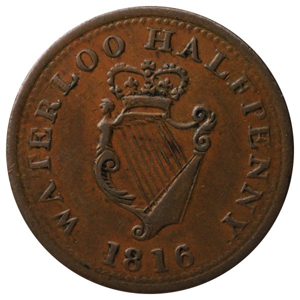 WE-10A2 1816 Wellington Waterloo Half Penny Token AU-UNC (AU-55) $ Online now