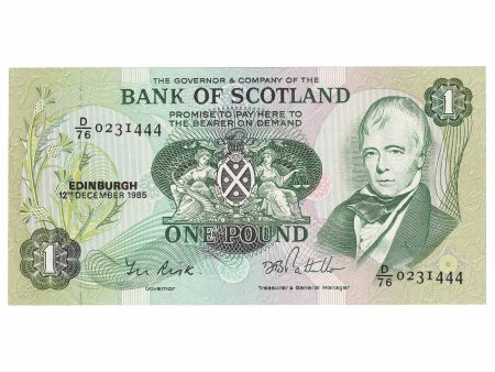 Scotland 1985 Bank of Scotland 1 Pound Note, SC109e, UNC Cheap