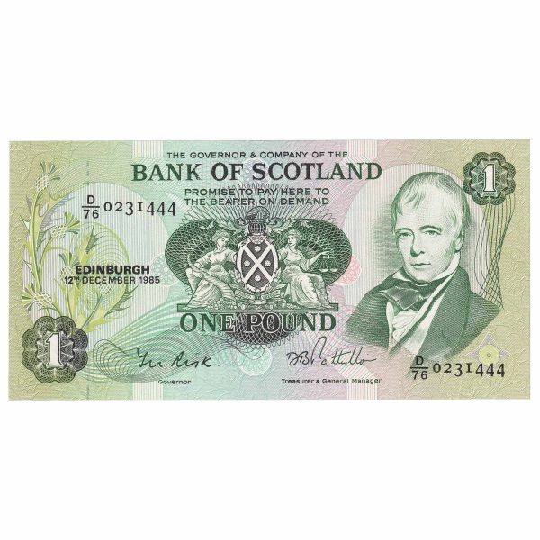 Scotland 1985 Bank of Scotland 1 Pound Note, SC109e, UNC Cheap