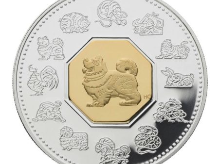 RDC 2006 Canada $15 Year of the Dog Sterling Silver & Gold Plated Cameo (Scratched Capsule) Online Sale