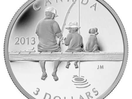 RDC 2013 Canada $3 Fishing Fine Silver Coin (No Tax) light toning Online