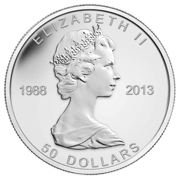 RDC 2013 Canada $50 25th Anniversary Silver Maple Leaf 5oz Silver (No Tax) - Impaired For Discount