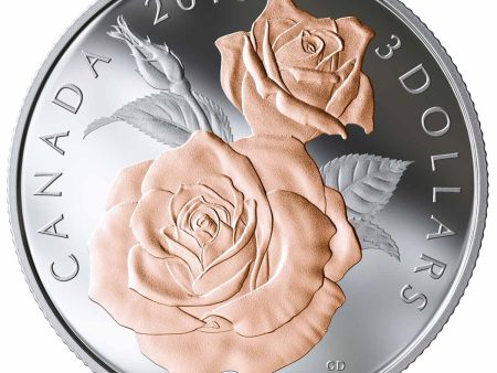 RDC 2019 Canada $3 Queen Elizabeth Rose Blossoms Fine Silver (No Tax) impaired Discount