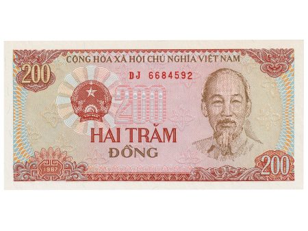 Vietnam 1987 200 Dong Note, Pick #100a, UNC Fashion