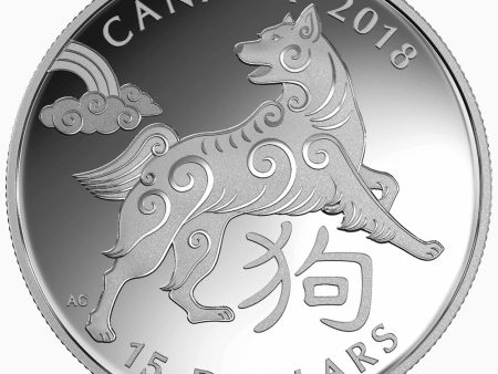 RDC 2018 Canada $15 Zodiac Year of the Dog Fine Silver (No Tax) Scuffed Capsule Online