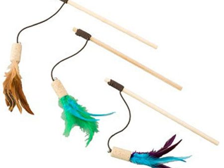 SPOT CAT-BERNET CORK TEASER WAND W FEATHERS Fashion