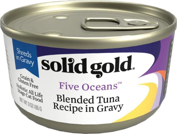 Solid Gold Five Oceans Grain Free Blended Tuna in Gravy Recipe Canned Cat Food Sale