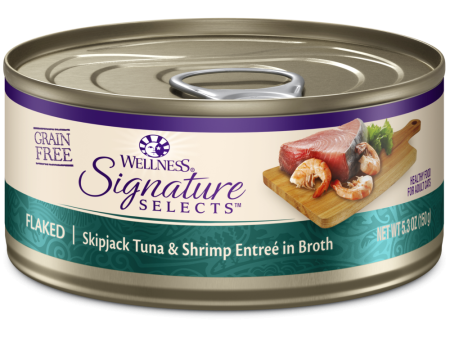 Wellness Signature Selects Grain Free Natural Skipjack Tuna with Shrimp Entree in Broth Wet Canned Cat Food Online Hot Sale