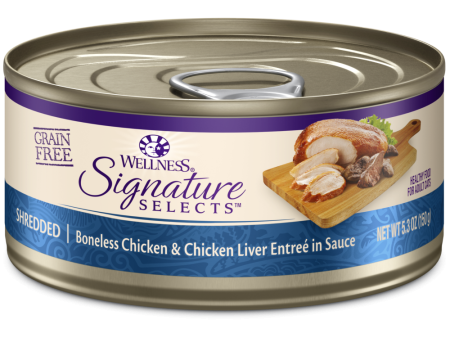 Wellness Signature Selects Grain Free Natural White Meat Chicken and Chicken Liver Entree in Sauce Wet Canned Cat Food Online Hot Sale