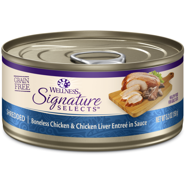 Wellness Signature Selects Grain Free Natural White Meat Chicken and Chicken Liver Entree in Sauce Wet Canned Cat Food Online Hot Sale