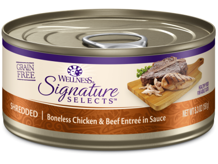 Wellness Signature Selects Grain Free Natural White Meat Chicken and Beef Entree in Sauce Wet Canned Cat Food For Cheap