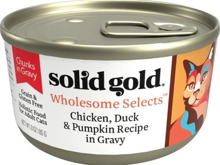 Solid Gold Wholesome Selects Grain Free Chicken, Duck, & Pumpkin in Gravy Recipe Canned Cat Food on Sale