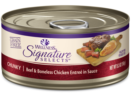 Wellness Signature Selects Grain Free Natural Beef and White Meat Chicken Entree in Sauce Wet Canned Cat Food Online