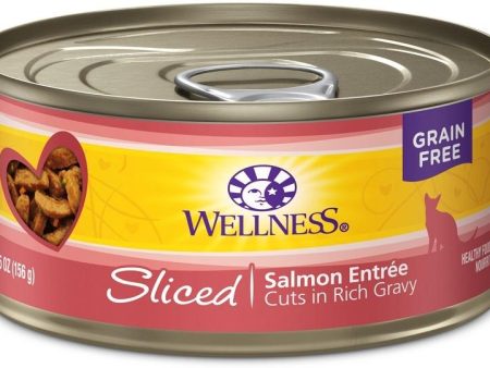 Wellness Grain Free Natural Sliced Salmon Entree Wet Canned Cat Food Online Hot Sale