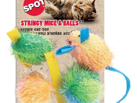 SPOT STRINGY MICE & BALL W CATNIP For Cheap